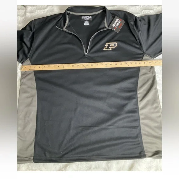 Profile Varsity Purdue Men’s Size 2XLT Black Quarter Zip Pullover Shirt NWT - Picture 6 of 8